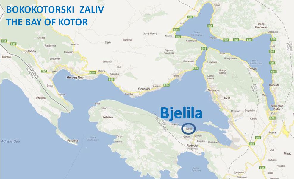 tivat mapa Apartments in Bjelila / Krasici   Tivat/ Bay of Kotor/ Montenegro tivat mapa